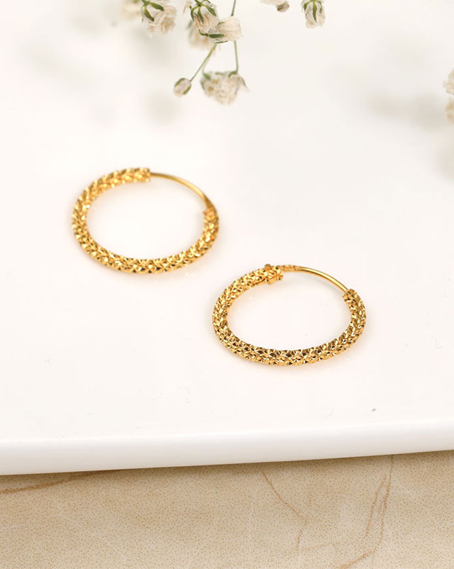 Arohi 22KT Gold Hoop Earrings