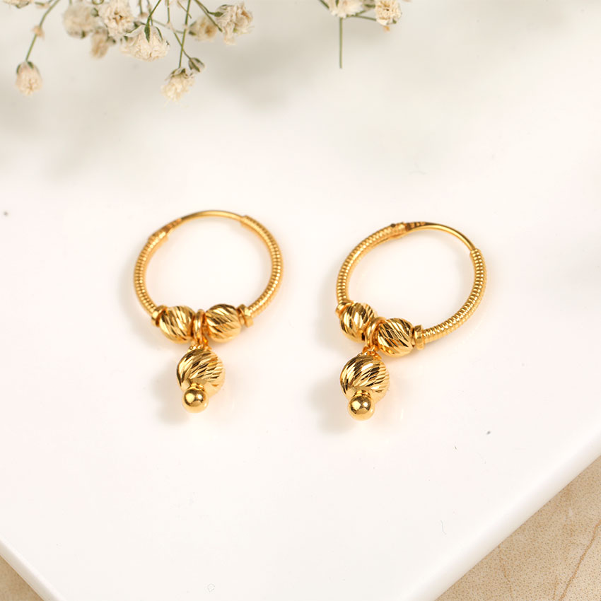 Aarvi 22KT Gold Hoop Earrings