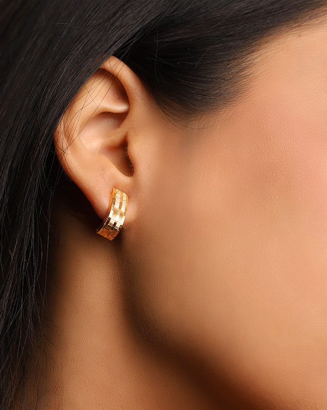 Simran 22KT Gold Hoop Earrings