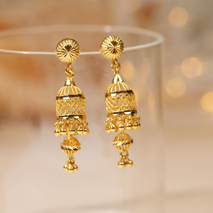 Ava 22KT Gold Jhumkas