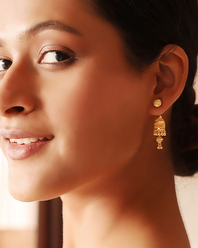 Ava 22KT Gold Jhumkas Ava 22KT Gold Jhumkas