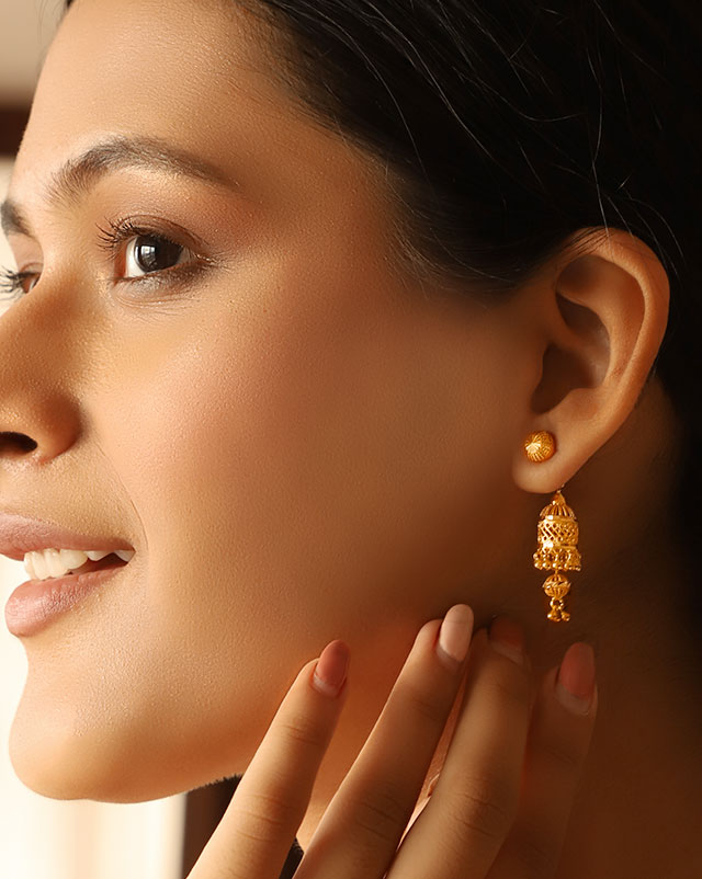 Debra 22Kt Gold Jhumkas