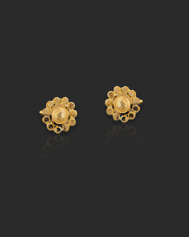 Charu 22KT Gold Stud Earrings
