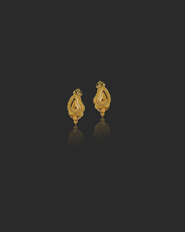 Lubna 22KT Gold Stud Earrings