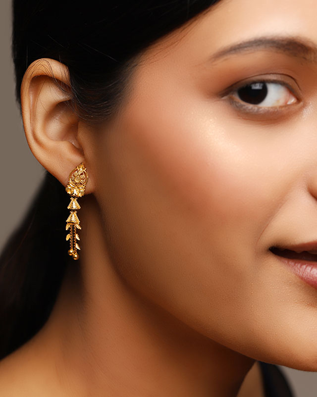 Gold Earrings 22 Karat Yellow Gold Smriti 22Kt Gold Drop Earrings