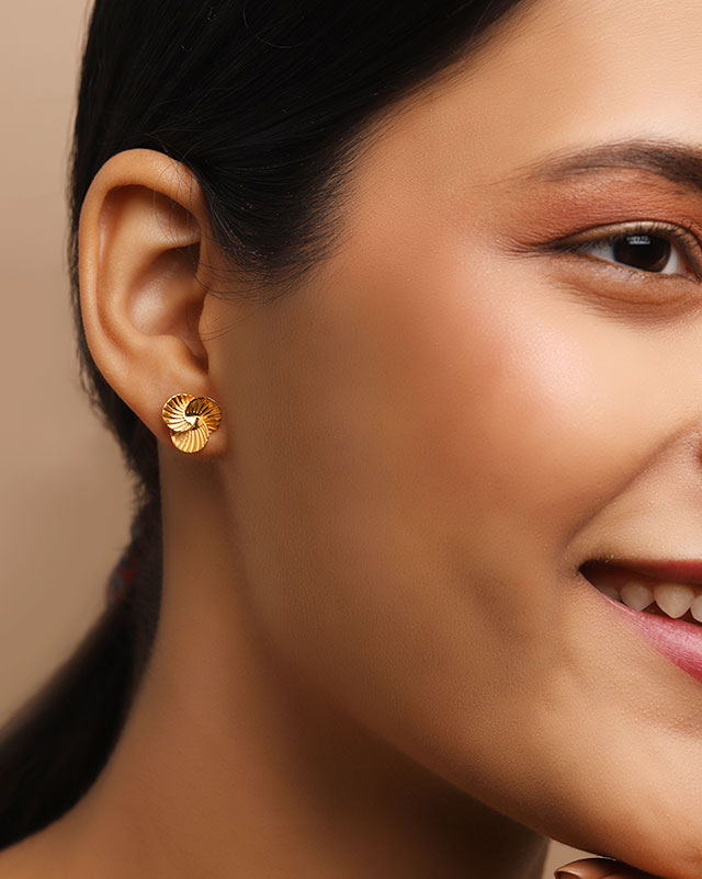 Gold Earrings 22 Karat Yellow Gold Mishti 22Kt Gold Stud Earrings