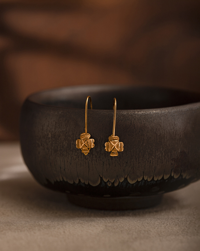 Gold Earrings 22 Karat Yellow Gold Aksha 22KT Gold Kids' Earrings