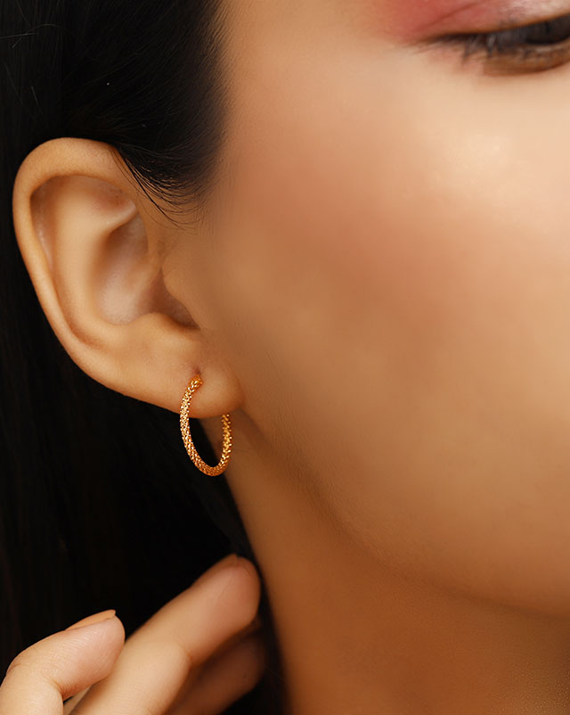 Gold Earrings 22 Karat Yellow Gold Arohi 22Kt Gold Hoop Earrings