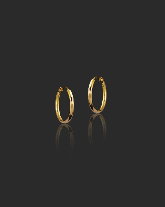 Gold Earrings 22 Karat Yellow Gold Diya 22Kt Gold Hoop Earrings
