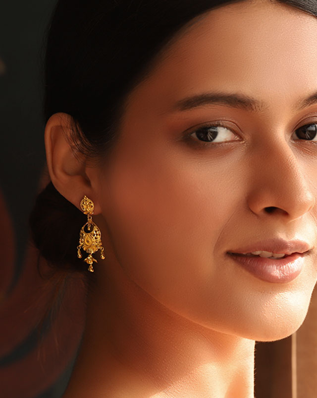 Meeta 22Kt Gold Drop Earrings