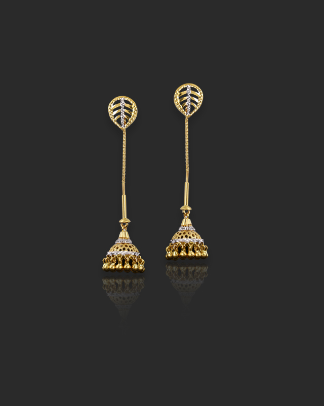 Eshana 22Kt Gold Drop Earrings