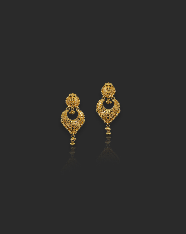 Rabya 22Kt Gold Drop Earrings