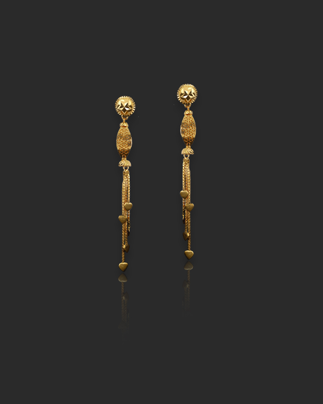 Turvi 22Kt Gold Drop Earrings