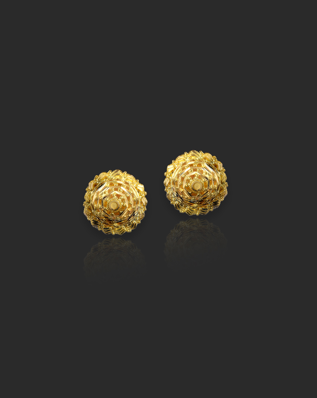 Gold Earrings 22 Karat Yellow Gold Sidra 22Kt Gold Stud Earrings
