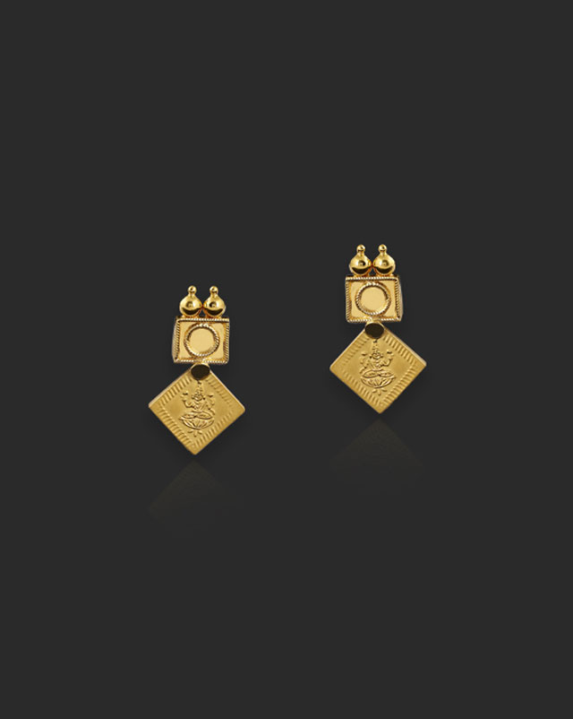 Gold Earrings 22 Karat Yellow Gold Varda 22Kt Gold Drop Earrings