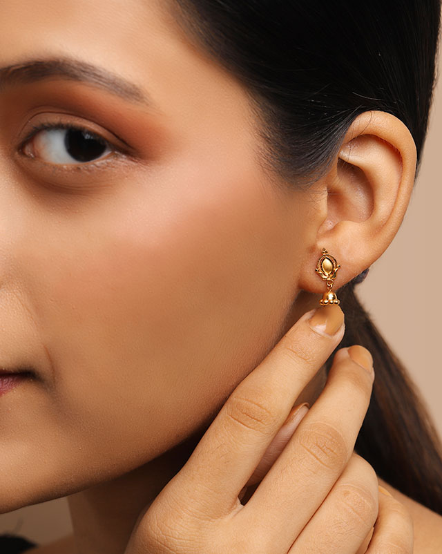 Gold Earrings 22 Karat Yellow Gold Ruchika 22Kt Gold Jhumkas
