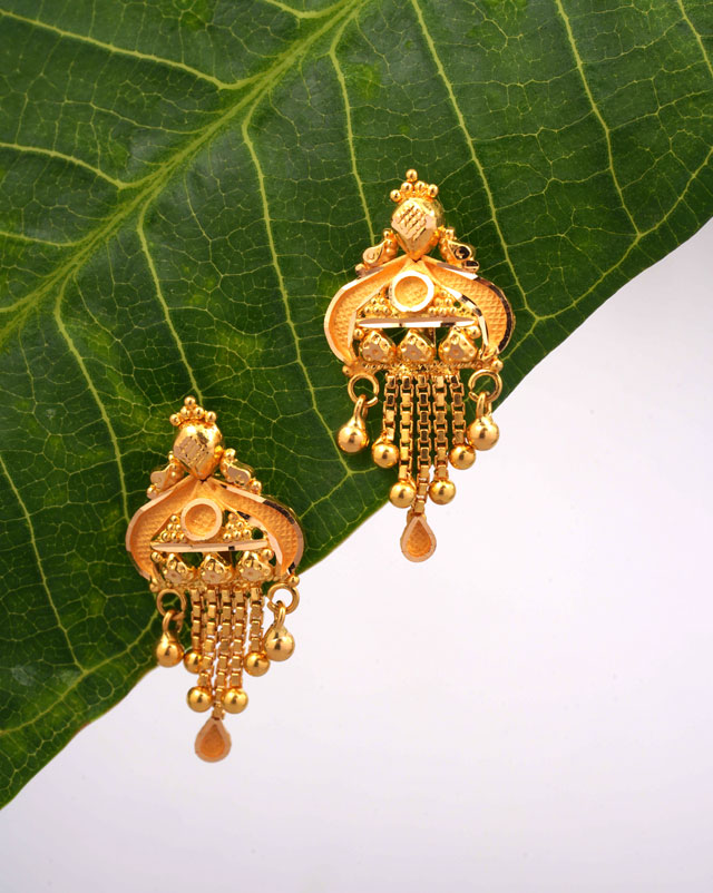 Gold Earrings 22 Karat Yellow Gold Smita Gold Drop Earrings