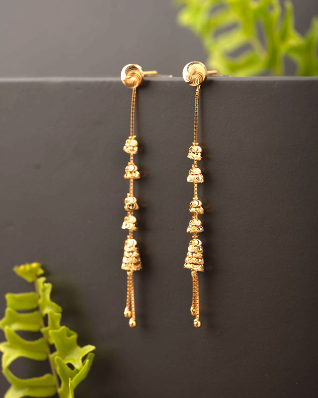 Gold Earrings 22 Karat Yellow Gold Tamanna Gold Drop Earrings