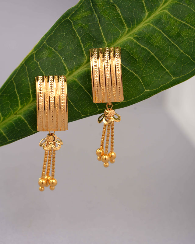 Gold Earrings 22 Karat Yellow Gold Trisha Gold Drop Earrings