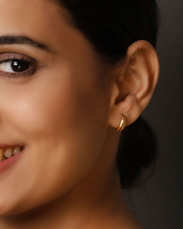 Gold Earrings 22 Karat Yellow Gold Pranita Gold Hoop Earrings