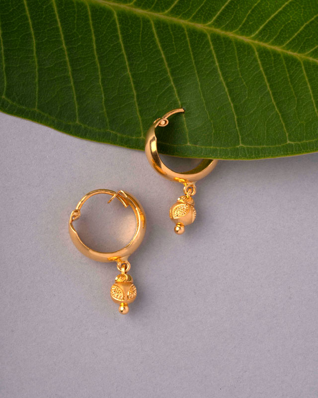 Gold Earrings 22 Karat Yellow Gold Chaya Gold Hoop Earrings