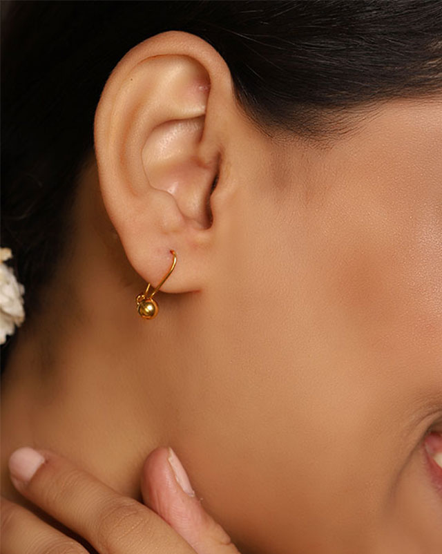 Gold Earrings 22 Karat Yellow Gold Daani Gold Drop Earrings