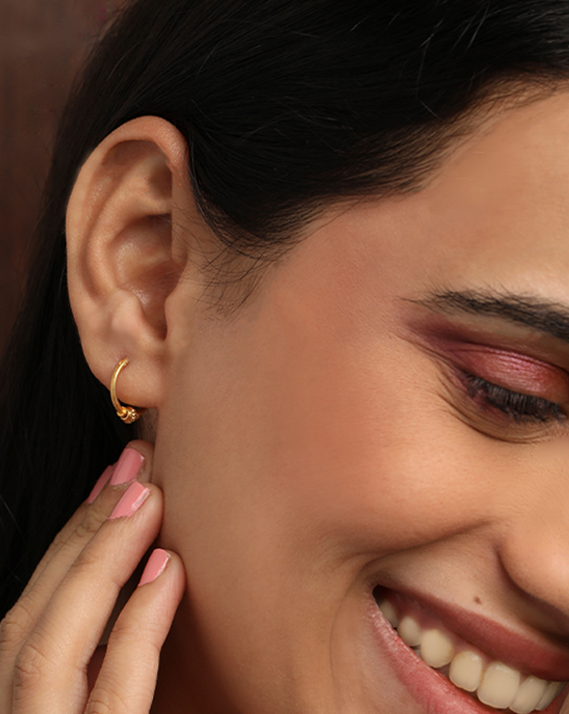Hetal 22KT Gold Hoop Earrings