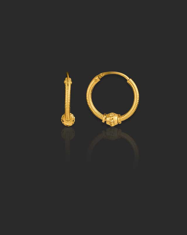 Hetal 22KT Gold Hoop Earrings
