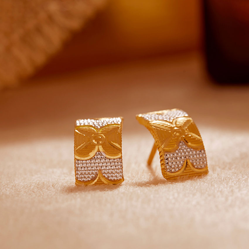 Mihika 22KT Gold Hoop Earrings