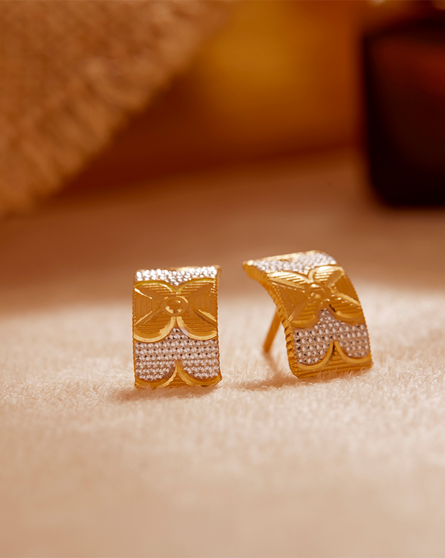 Gold Earrings 22 Karat Yellow Gold Mihika 22KT Gold Hoop Earrings