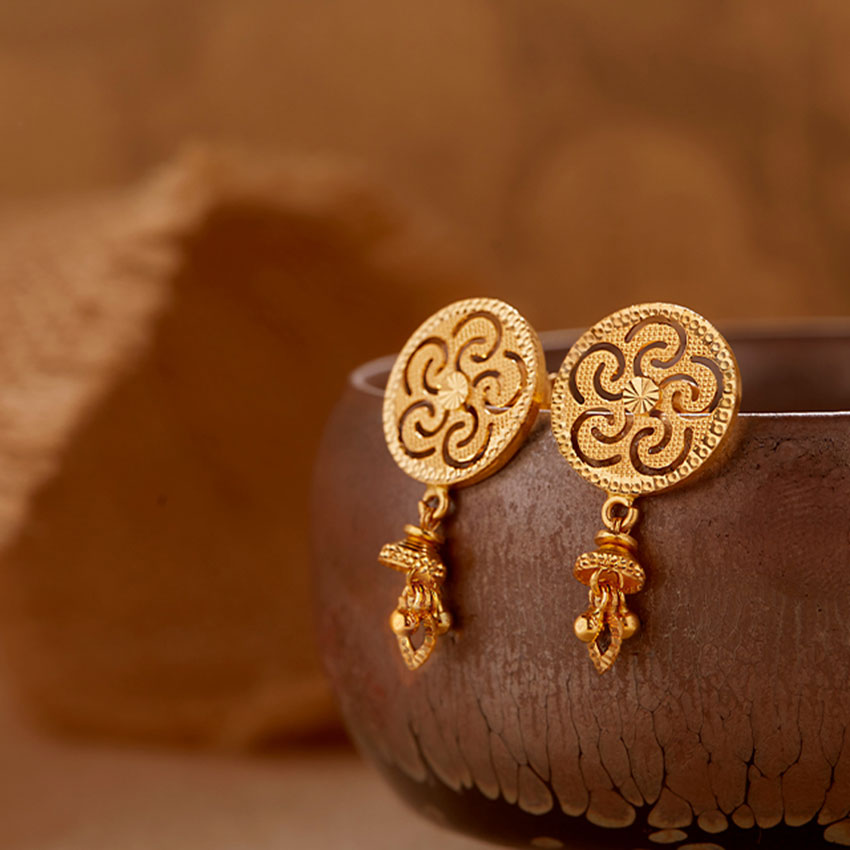 Nyra 22KT Gold Drop Earrings Nyra 22KT Gold Drop Earrings