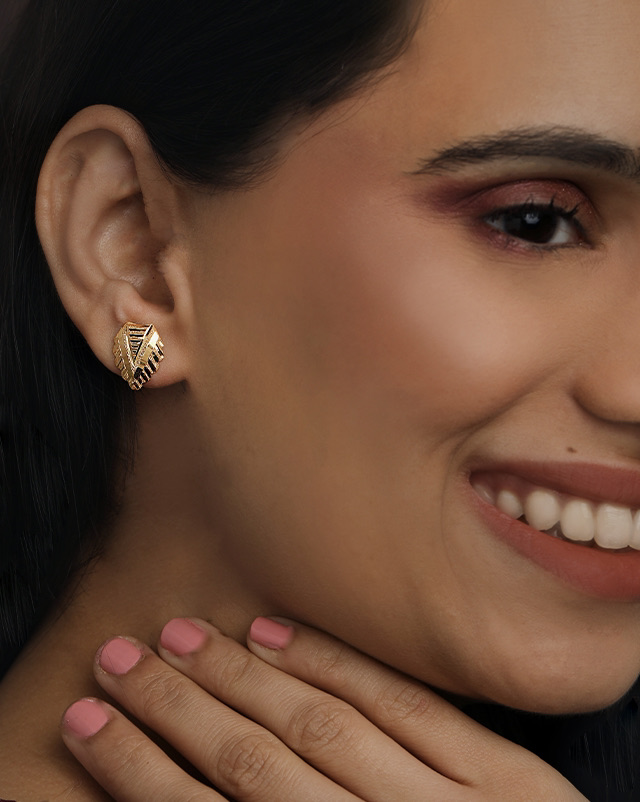 Gold Earrings 22 Karat Yellow Gold Deepti 22KT Gold Stud Earrings