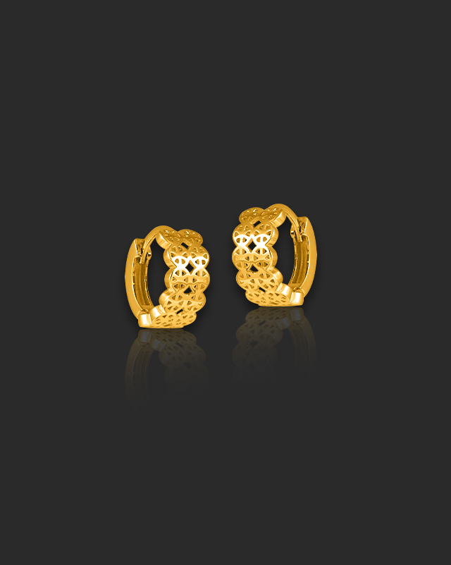 Gold Earrings 22 Karat Yellow Gold Shruti 22KT Gold Hoop Earrings