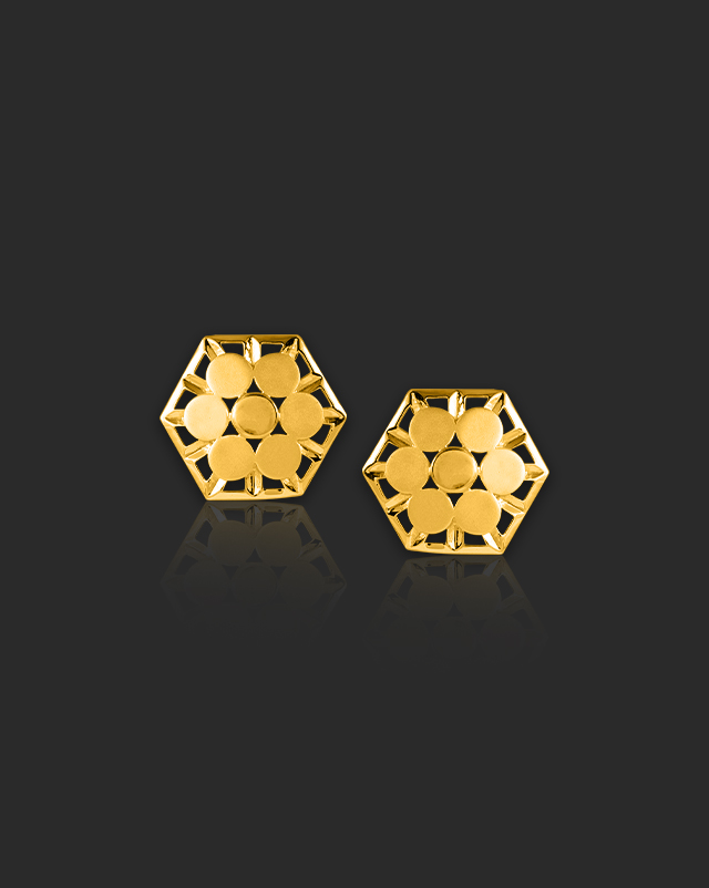 Gold Earrings 22 Karat Yellow Gold Shrutika 22KT Gold Earrings