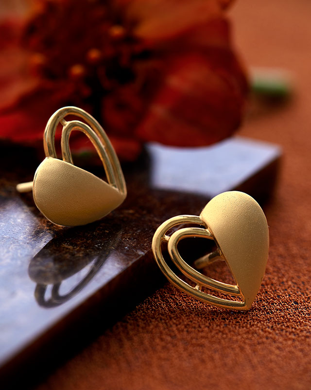 Gold Earrings 22 Karat Yellow Gold Dhitya 22KT Gold Earrings