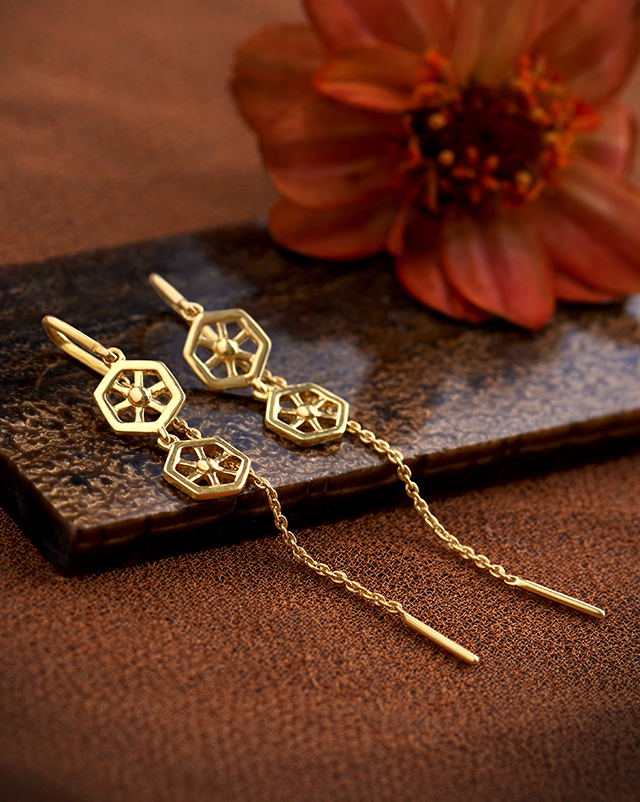 Gold Earrings 22 Karat Yellow Gold Viara 22KT Gold Earring