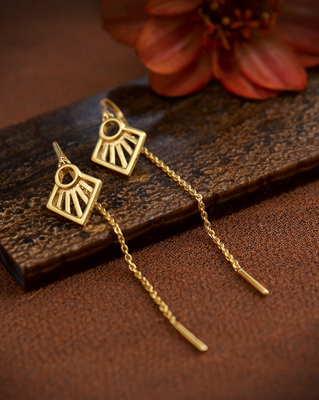 Gold Earrings 22 Karat Yellow Gold Adrita 22KT Gold Earring