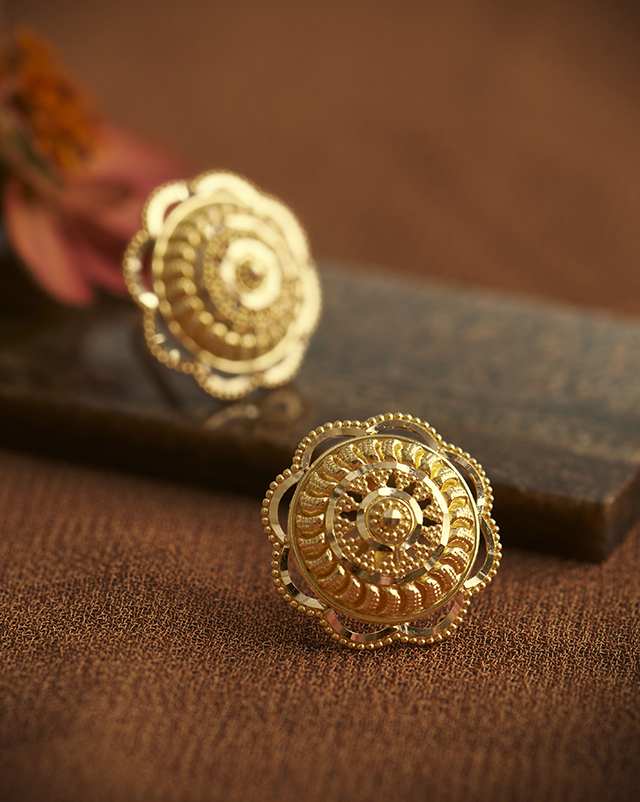 Gold Earrings 22 Karat Yellow Gold Aachal 22KT Gold Earrings