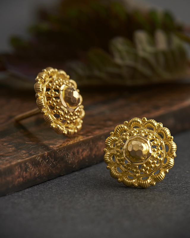 Gold Earrings 22 Karat Yellow Gold Mihisha 22KT Gold Earrings