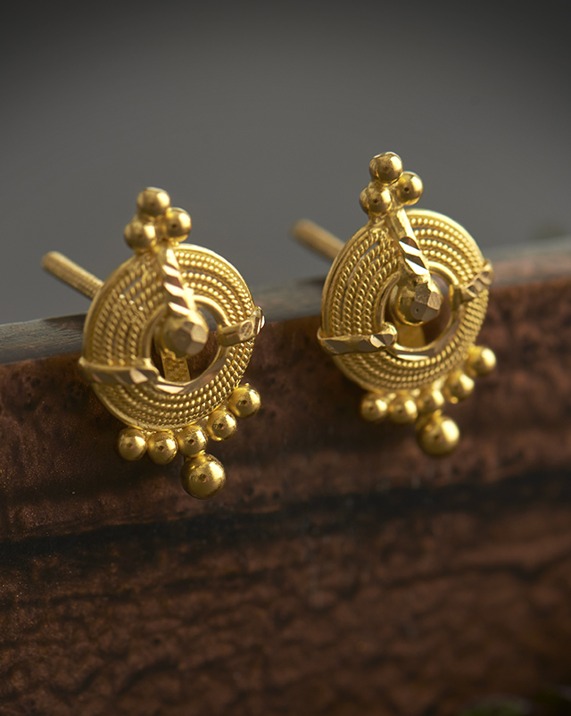 Gold Earrings 22 Karat Yellow Gold Jinisha 22KT Gold Earrings