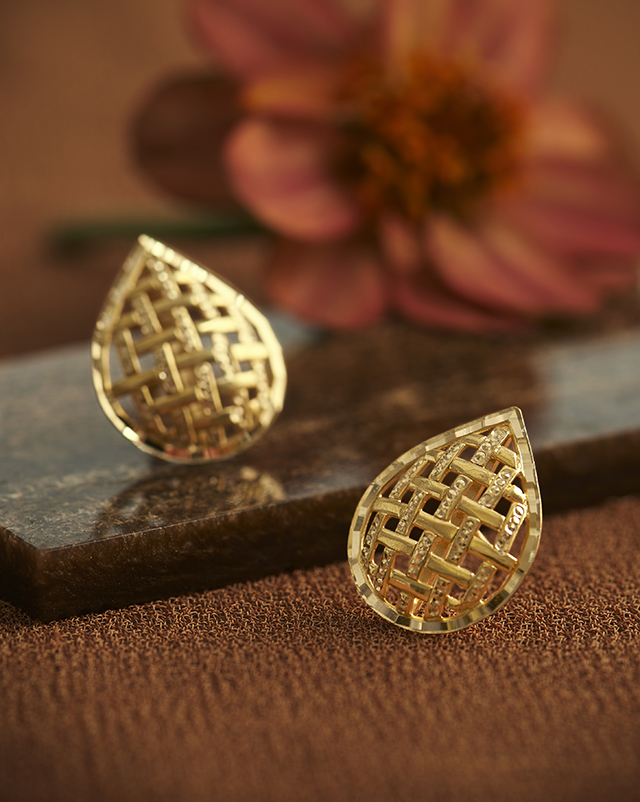 Gold Earrings 22 Karat Yellow Gold Sudiksha 22KT Gold Earrings