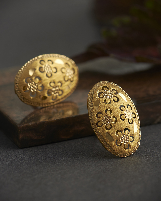 Gold Earrings 22 Karat Yellow Gold Pavika 22KT Gold Earrings