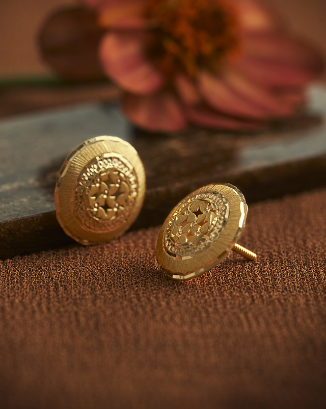 Gold Earrings 22 Karat Yellow Gold Nirvi 22KT Gold Earrings