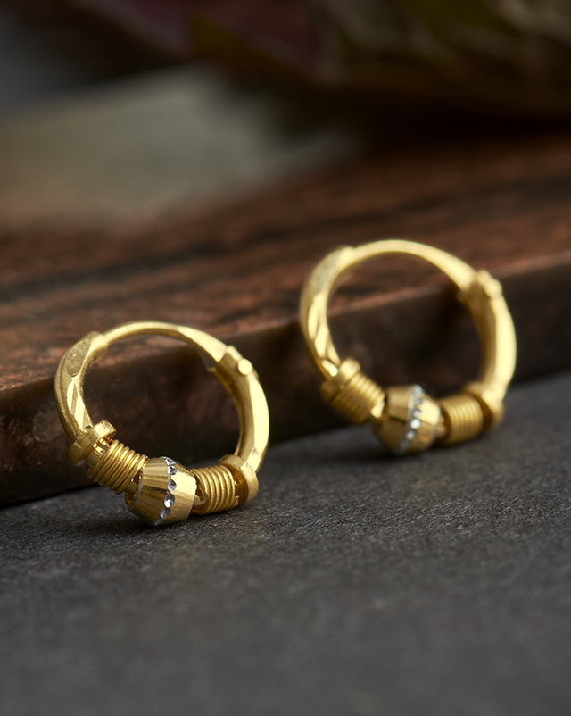 Miraan 22KT Gold Hoops