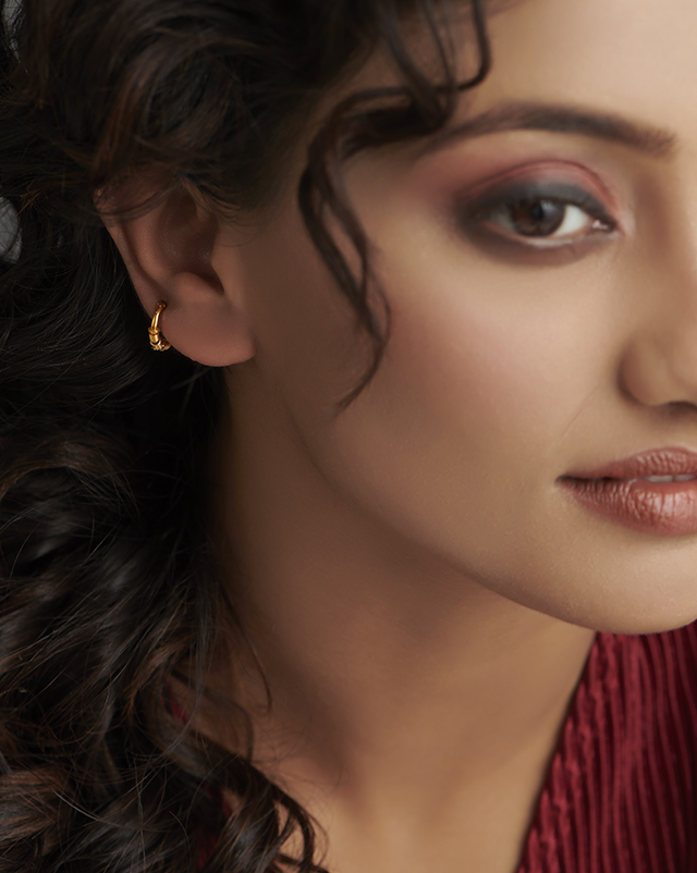 Miraan 22KT Gold Hoops