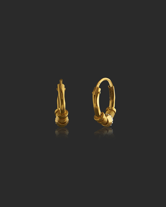 Miraan 22KT Gold Hoops