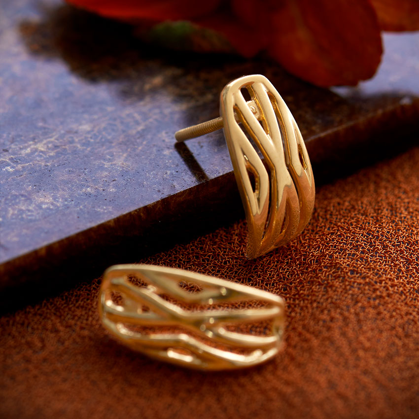 Gold Earrings 22 Karat Yellow Gold Aanshi 22KT Gold Earring