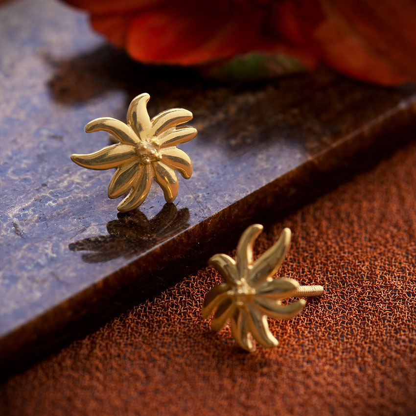 Gold Earrings 22 Karat Yellow Gold Aakansha 22KT Gold Earring