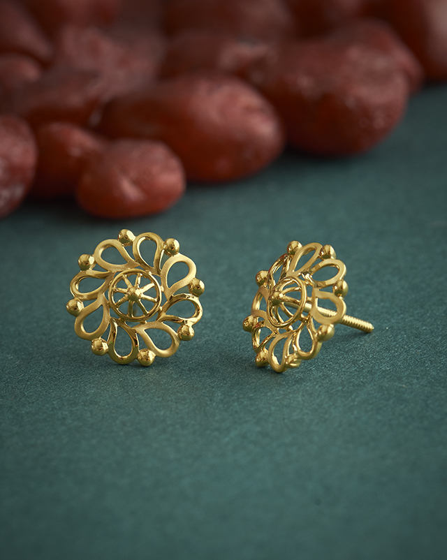 Gold Earrings 22 Karat Yellow Gold Anveeka 22KT Gold Earrings