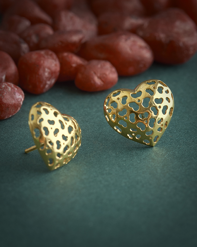 Gold Earrings 22 Karat Yellow Gold Pari 22KT Gold Earrings